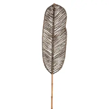 Gjethe dekorative, FH7823.02, bambu dhe bar deti, ngjyrë e zezë dhe natyrale, 30x200x3H cm