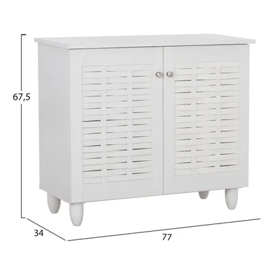 Dollap këpucësh Cassiope melaminë e bardhë me këmbë 77Χ34Χ67.5cm.FH2208.05 - 2