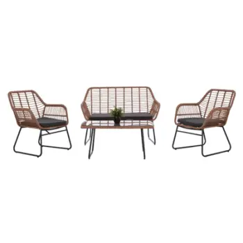 Set për hapësira të jashtme FH5530 metalik me ratan