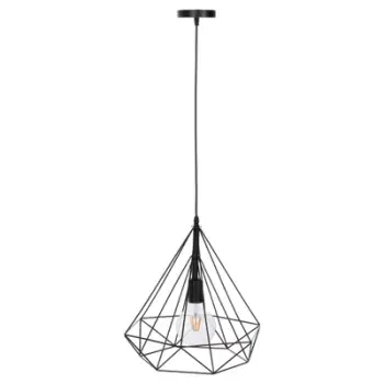 Llambë varëse tavani FH4064, kapak metali i zi, 32x37x128H cm
