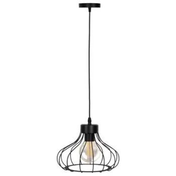 Llambë varëse tavani, metalike, sferike, e zezë, FH4114, Φ23x122H cm