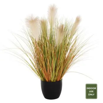 Bimë sintetike dekorative në vazo, FH4010, Phragmites Australis, Φ24x18-91H cm