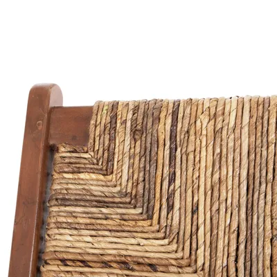 Divan për jashtë 2-vendësh, dru teak, litar banane, 120x76x68,5 cm - 8