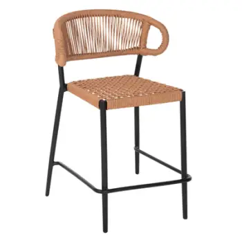 Karrige për bar mesatare EULO FH6087.03 alumin e zezë-ratan sintetik 60x56,5x99Hcm
