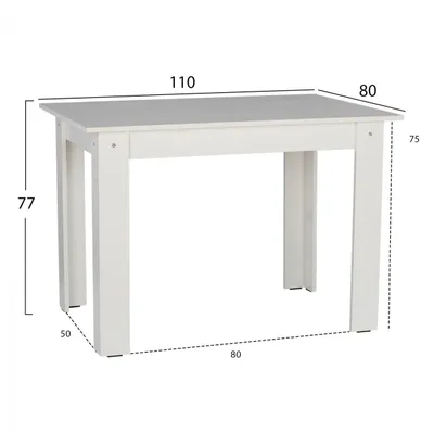 Tavolinë kuzhine KELVIN FH2428.03, 110x80x77H, e bardhë - 2