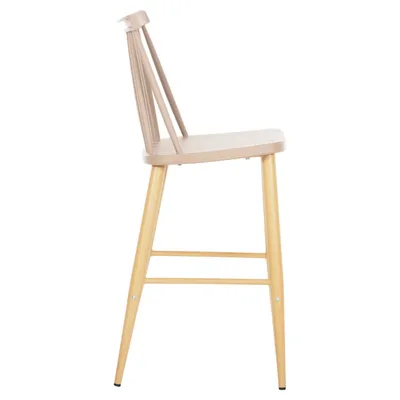 Karrige për bar mesatare VANESSA FH9300.25 ngjyrë kapuçino PP & këmbë metalike ngjyrë druri 45,5x46x97Hcm., set prej 2 copë - 4