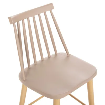 Karrige për bar mesatare VANESSA FH9300.25 ngjyrë kapuçino PP & këmbë metalike ngjyrë druri 45,5x46x97Hcm., set prej 2 copë - 7