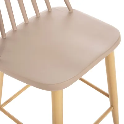 Karrige për bar mesatare VANESSA FH9300.25 ngjyrë kapuçino PP & këmbë metalike ngjyrë druri 45,5x46x97Hcm., set prej 2 copë - 8