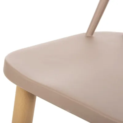 Karrige për bar mesatare VANESSA FH9300.25 ngjyrë kapuçino PP & këmbë metalike ngjyrë druri 45,5x46x97Hcm., set prej 2 copë - 9