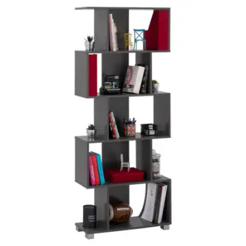 Raft librash nga melamina, gri, FH2385.10, 70x25x177 cm