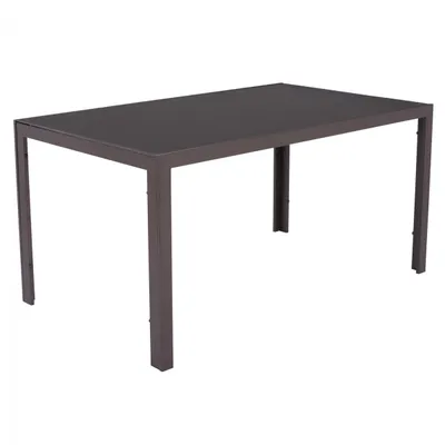 Tavolinë metalike ngjyrë kafe me xham kafe 150x90x75 cm FH5767.02 - 4