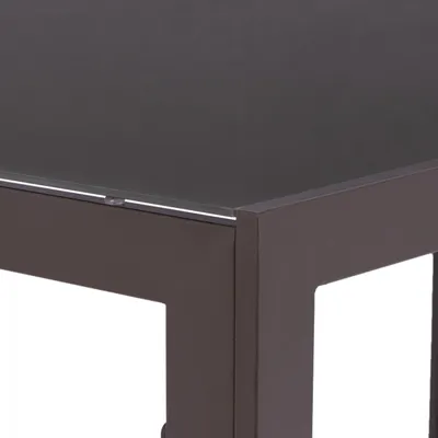 Tavolinë metalike ngjyrë kafe me xham kafe 150x90x75 cm FH5767.02 - 5