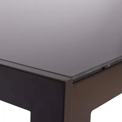Tavolinë metalike ngjyrë kafe me xham kafe 150x90x75 cm FH5767.02 - 6
