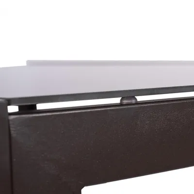 Tavolinë metalike ngjyrë kafe me xham kafe 150x90x75 cm FH5767.02 - 7
