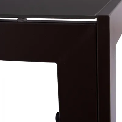 Tavolinë metalike ngjyrë kafe me xham kafe 150x90x75 cm FH5767.02 - 8