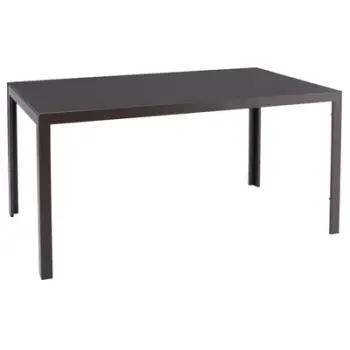 Tavolinë metalike ngjyrë kafe me xham kafe 150x90x75 cm FH5767.02