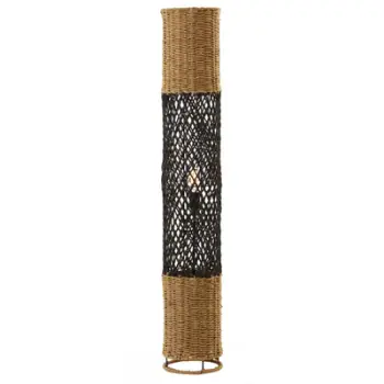 Llambë dyshemeje, FH4342, metal-letër, ngjyrë bezhë-rërë dhe e zezë, Φ20Χ120H cm