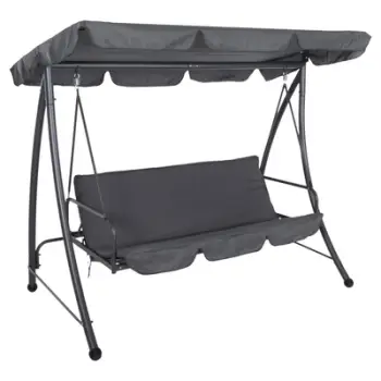 Shilte për verandë 3-vendëshe me diellore, LIKID, FH5980.01, metal dhe pëlhurë, gri, 200x120x164H cm