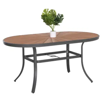 Tavolinë për kopsht TELAMO FH6288.01, 160x90x73.5 cm, polywood/alumin
