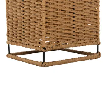 Llamp qëndror në dysheme, FH4355, metal-letër litar, ngjyrë bezhë rëre dhe e zezë, 21x21x119,5H cm