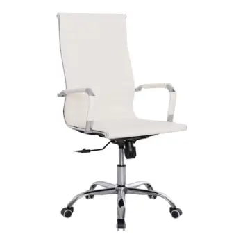 Karrige menaxheri për zyre BOSS FH1059.32, ngjyrë e bardhë, PU-metal kromuar, 54x57x110H cm.