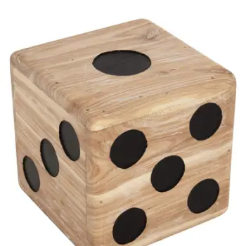 Karrige për bar DICE FH7898, dru teak, ngjyrë natyrale, 40x40x40 cm