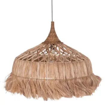 Llambë tavani prej fibrash abaka, ngjyrë natyrale, Φ80x62-90Hcm, FH7780
