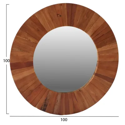 Pasqyrë muri, dru i ricikluar, Φ100cm, FH7726 - 2