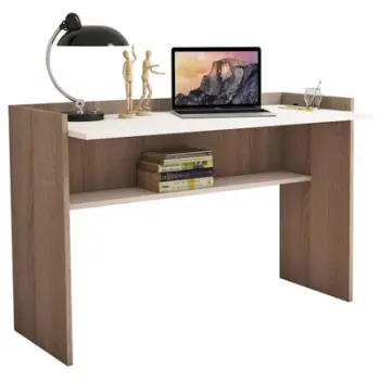Tavolinë melamine, ngjyrë sonoma dhe e bardhë, 118x58x80H cm, FH9227.12