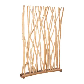 Ndarës dhome, degë teak të ngurta, ngjyrë natyrale, FH9521, 120x20x180H cm