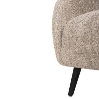 Karrige KRYLY FH9593.07, pëlhurë boucle bezhë, këmbë druri të zeza, 83x87x89H cm