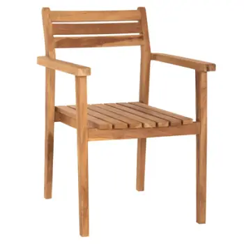 Karrige ERIETTA FH9534 dru TEAK ngjyrë natyrale e grumbullueshme 60x54x87Hcm