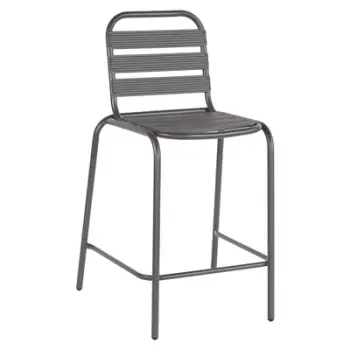 Karrige për bar mesatare LAURA FH6065.01 kornizë metali dhe alumin ngjyrë gri 58x58x100Hcm