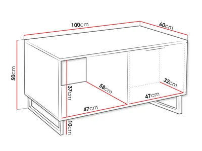 Tavolinë për kafe Kotoni 100 (100 x 50 x 60) - 4