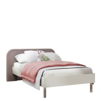 Krevat 90 cm me bazë latoflex HARMONY HR-08, bezhë, rozë