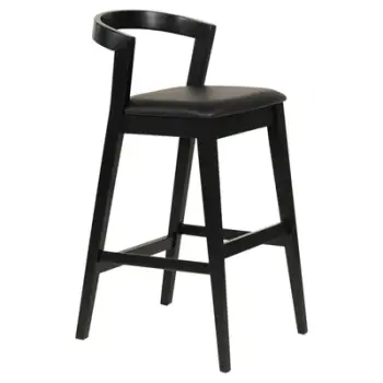 Karrige për bar NAMI FH9952.02 dru gome & PU-e zezë 47,5x59x102,5Hcm