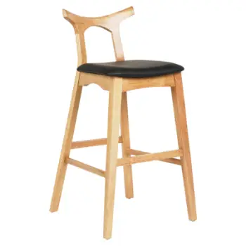 Karrige për bar USOPP FH9951.01 dru gome ngjyrë lisi të çelët - PU e zezë 43x41x100H cm