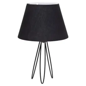 Llambë tavoline LIVO FH4708.01 e zezë me bazë trekëmbëshe metalike Φ22x36Hcm