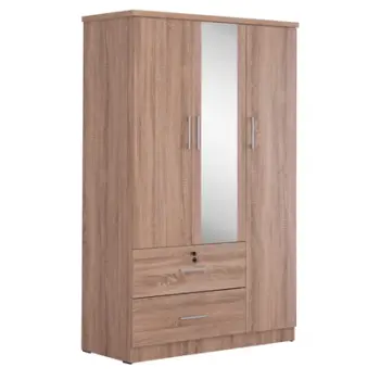 Dollap me pasqyrë dhe rafte JARRY FH2485.11 melaminë ngjyrë lisi Sonama 119x48x183H cm.