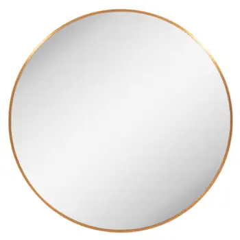 Pasqyrë muri rrethore, kornizë alumini ngjyrë ari, FH4498.30, Φ80cm