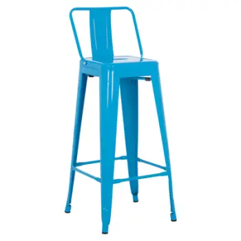 Karrige për bar me mbështetëse MELITA-PRO FH8643.48 metalike, ngjyrë kaltër, 42x42x100H cm