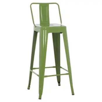Karrige për bar me mbështetëse MELITA-PRO FH98643.53 metalike, ngjyrë ulliri e çelët, 42x42x100H cm