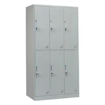 Dollap metalik BRAILA FH5546.11 6 kabinete me çelësa, ngjyrë gri e lehtë, 90x45x185H cm