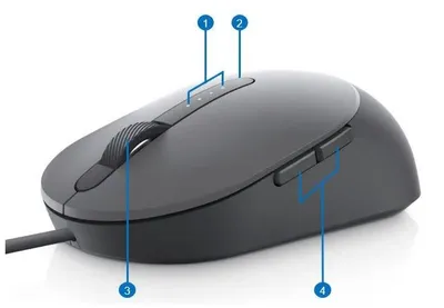 Maus Dell MS3220, 3200 DPI, USB, i hirtë - 5