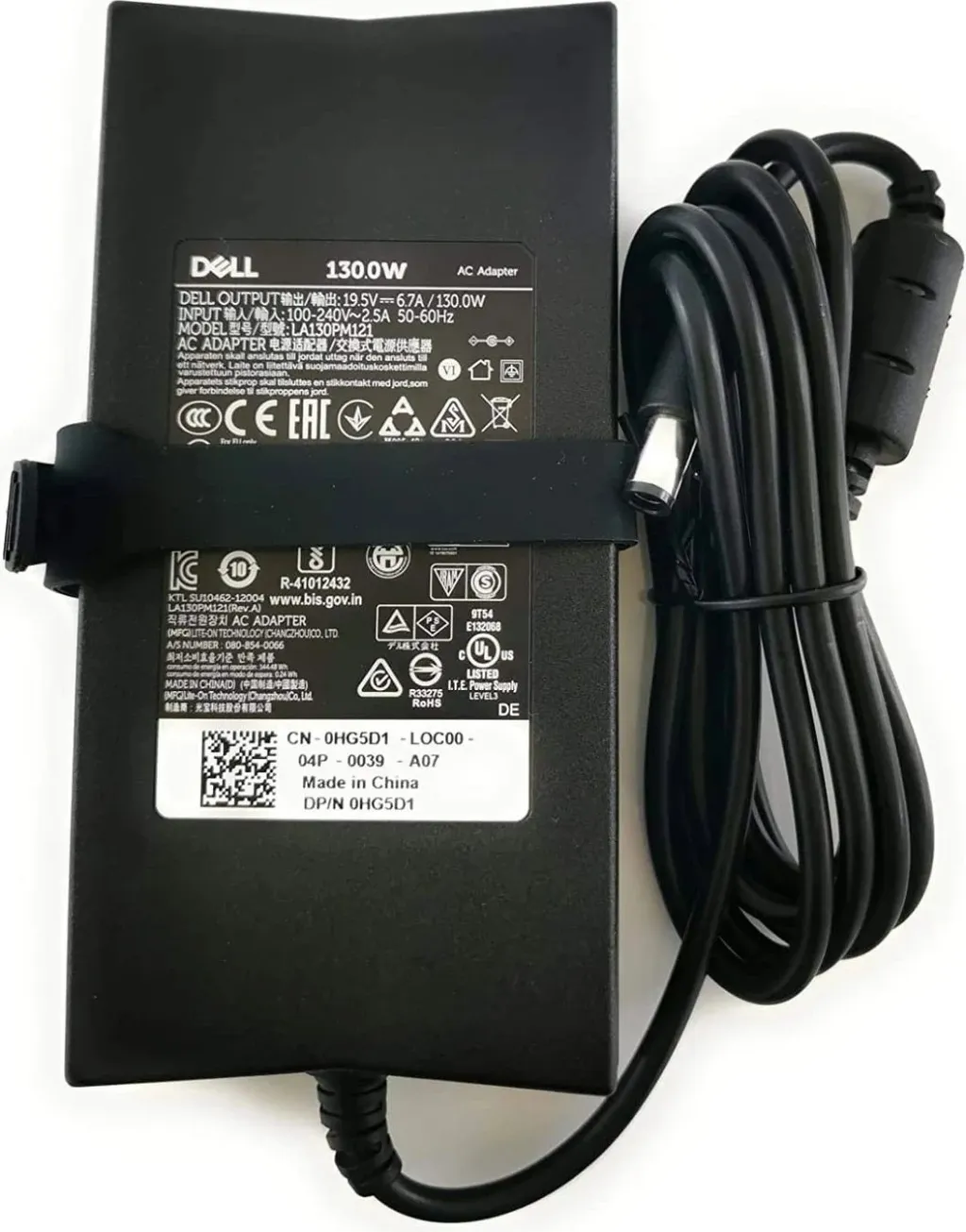 Karikues për laptop Dell 130W, 5mm, 20V, i zi - 1