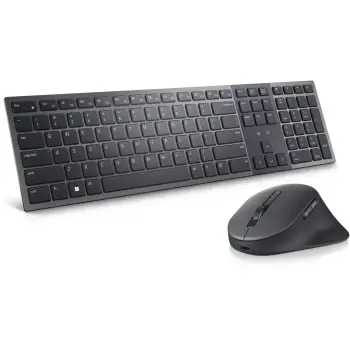 Tastierë dhe Maus DELL KM900, Wireless, RF Wireless + Bluetooth, QWERTZ, Grafit