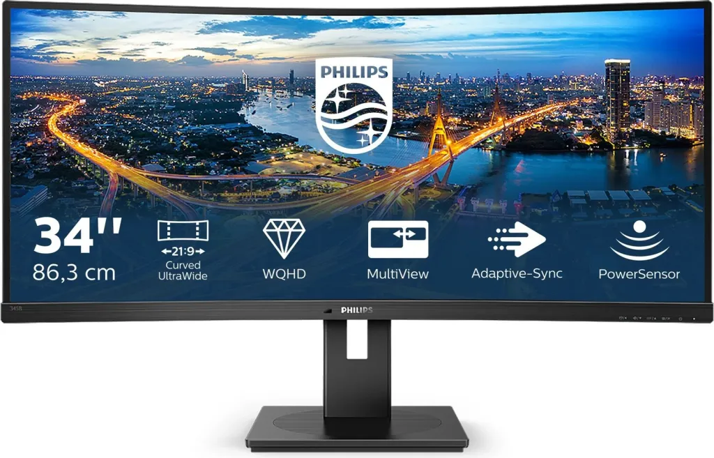 Monitor PHILIPS 345B1C, 34”, WQHD, Curved, i zi - 2