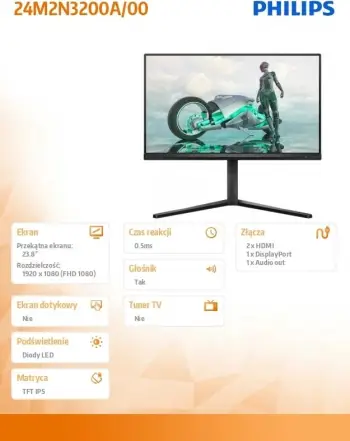 Monitor Philips Evnia 24M2N3200A/00, 23.8", Full HD, 180Hz, 4ms, i zi