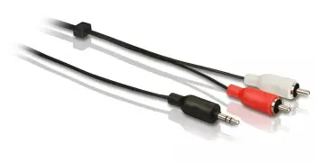 Kabllo audio Philips SWA2527W/10, AUX/2RCA, 1.5m, e zezë