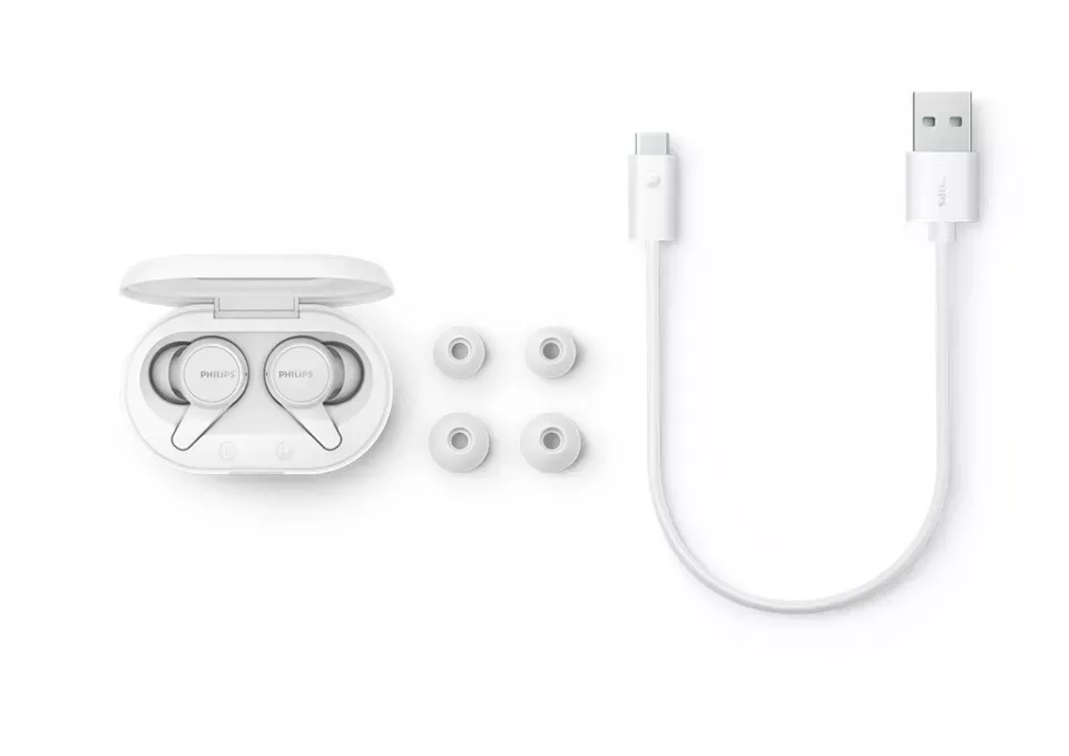 Dëgjuese Buds Philips TAT1207WT/00, wireless IPX4 Splash Mic, të bardha - 5
